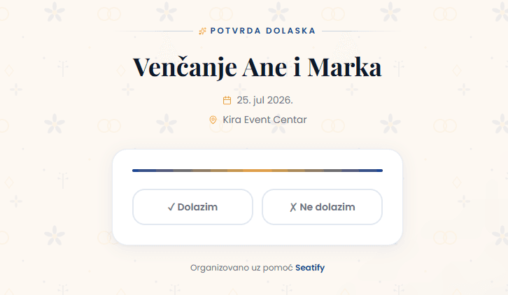 Forma za potvrdu dolaska